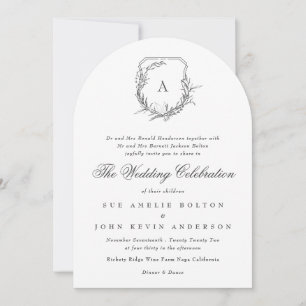klassisch elegante formale traditionelle Monogramm Einladung