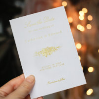 Klassisch elegante gravierte florale Save-the-Date