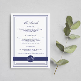 Klassisch elegante Hochzeit Details Informationen  Begleitkarte