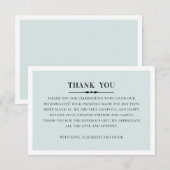 Klassisch elegante Hochzeit. Einfach grau und blau Dankeskarte (Vorne/Hinten)