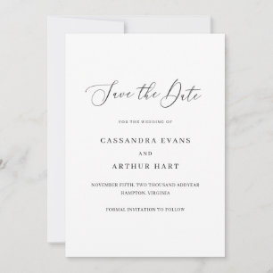 Klassisch Elegante Hochzeit Save The Date