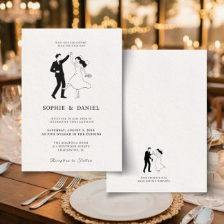 Klassisch Elegante Minimalistische Handgezeichnete Einladung