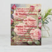 Klassisch elegante Rosen Hochzeiten Einladungen (Stehend Vorderseite)