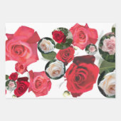 Klassisch elegante Rot, Creme, Rosa Rosen Geschenkpapier Set (Vorderseite 2)