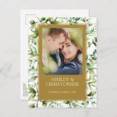 Klassisch elegante Rustikale Hochzeit an der blühe Ankündigungspostkarte (Vorne/Hinten)