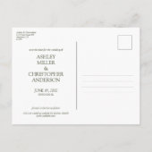 Klassisch elegante Rustikale Hochzeit an der blühe Ankündigungspostkarte (Rückseite)