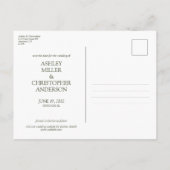 Klassisch elegante Rustikale Hochzeit an der blühe Ankündigungspostkarte (Rückseite)