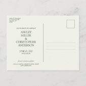 Klassisch elegante Rustikale Hochzeit an der blühe Ankündigungspostkarte (Rückseite)