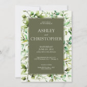 Klassisch elegante Rustikale Hochzeit an der blühe Einladung (Vorderseite)