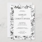 Klassisch elegante Rustikale Hochzeit an der blühe Einladung (Vorderseite)