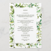 Klassisch elegante Rustikale Hochzeit an der blühe Menükarte (Vorderseite)