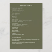 Klassisch elegante Rustikale Hochzeit an der blühe Programm (Rückseite)