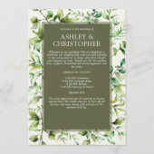 Klassisch elegante Rustikale Hochzeit an der blühe Programm (Vorderseite)