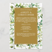 Klassisch elegante Rustikale Hochzeit an der blühe Programm (Vorderseite)