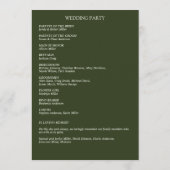 Klassisch elegante Rustikale Hochzeit an der blühe Programm (Rückseite)