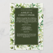 Klassisch elegante Rustikale Hochzeit an der blühe Programm (Vorderseite)