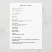 Klassisch elegante Rustikale Hochzeit an der blühe Programm (Rückseite)