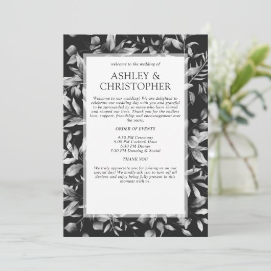 Klassisch elegante Rustikale Hochzeit an der blühe Programm (Stehend Vorderseite)