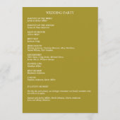 Klassisch elegante Rustikale Hochzeit an der blühe Programm (Rückseite)