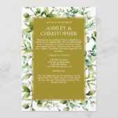 Klassisch elegante Rustikale Hochzeit an der blühe Programm (Vorderseite)