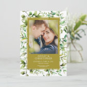 Klassisch elegante Rustikale Hochzeit an der blühe Save The Date (Stehend Vorderseite)