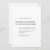 Klassisch elegante Typografie-Hochzeit Einladung (Vorne/Hinten)