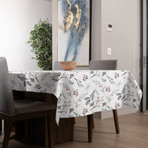 Klassisch elegante Weihnachtsblätter und Beeren Tischdecke