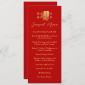 Klassisch elegantes chinesisches Hochzeitsbankett Menükarte (Vorne/Hinten)