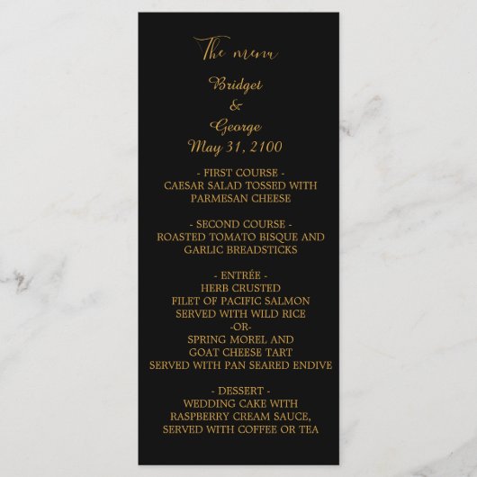 klassisch elegantes filigranes Menü & Programmhoch Programm (Vorderseite)