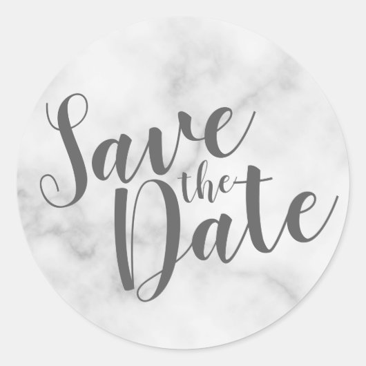 Klassisch elegantes weißes Marmor Hochzeit speiche Runder Aufkleber (Vorderseite)