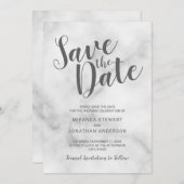 Klassisch elegantes weißes Marmor Hochzeit speiche Save The Date (Vorne/Hinten)