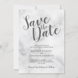 Klassisch elegantes weißes Marmor Hochzeit speiche Save The Date