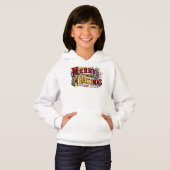 Klassisch "Frohe Weihnachten" farbenfroh Hoodie (Vorne ganz)