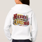 Klassisch "Frohe Weihnachten" farbenfroh Hoodie (Rückseite)
