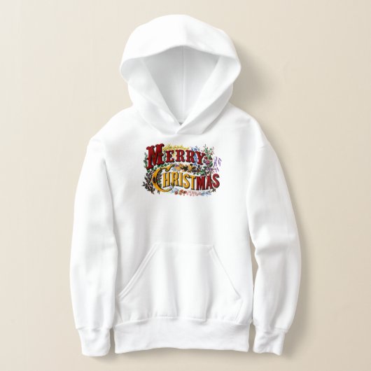 Klassisch "Frohe Weihnachten" farbenfroh Hoodie (Ablage )