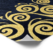 Klassisch Geblüht Hochzeit in Blu und Gold Poster (Ecke)