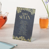 Klassisch Geblüht Hochzeit in Blu und Gold Sockelschild (In SItu)