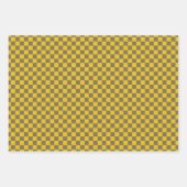 Klassisch gelb, grau Kariert Geschenkpapier Set (Vorderseite)