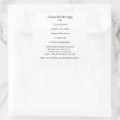 Klassisch gestaltete Eier Rezept Aufkleber (Tasche)