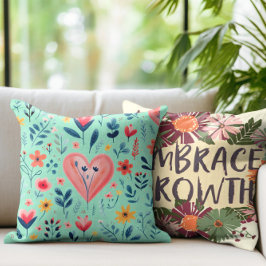 KLASSISCH GEZEICHNET WASSERFARBENFARBENES HERZ KISSEN