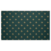 Klassisch goldfarbene Lilie auf dunkelmeergrün Stoff (Fat Quarter (45,7 x 55,9 cm))