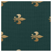 Klassisch goldfarbene Lilie auf dunkelmeergrün Stoff (Nahaufnahme)