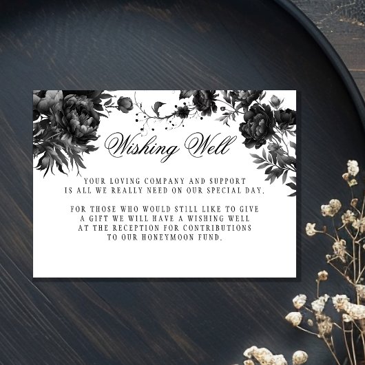 Klassisch-gotische Weiße Hochzeit wünschenswert Begleitkarte