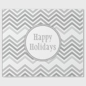 Klassisch graue, weiße Zickzack Zackenkulisse Geschenkpapier (Flach)