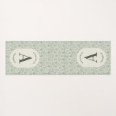Klassisch-grüne Familie monogramm elegant modern Yogamatte (Rückseite (Horizontal))