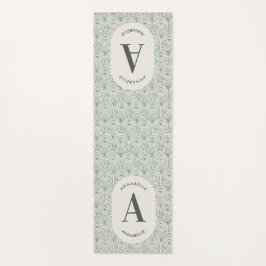 Klassisch-grüne Familie monogramm elegant modern Yogamatte