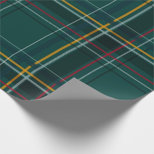 Klassisch grüne Weihnachten karierter Urlaub Tarta Geschenkpapier (Ecke)