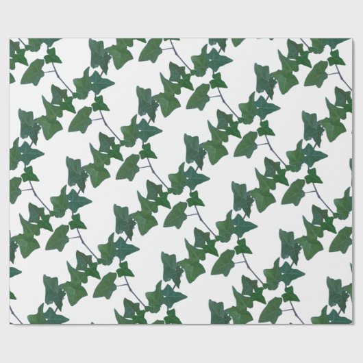Klassisch-grüner Efeu Geschenkpapier (Flach)