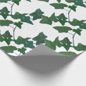 Klassisch-grüner Efeu Geschenkpapier (Ecke)