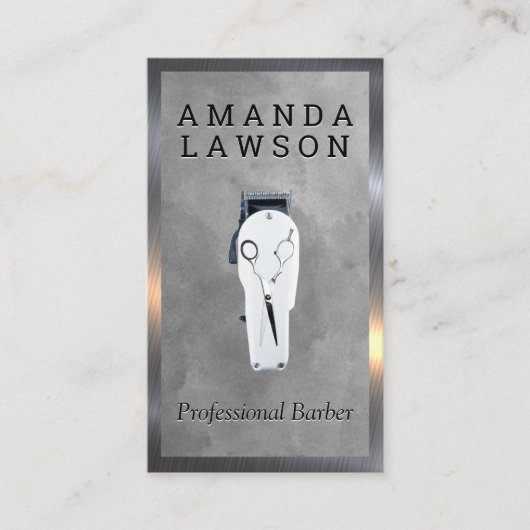 klassisch | Haarflossen und Schere | QR-Code Visitenkarte (Vorderseite)